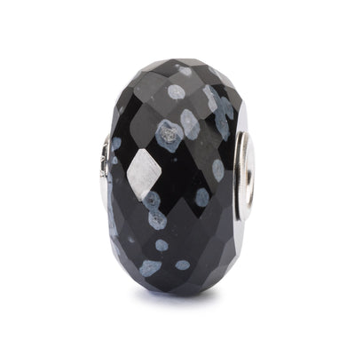 Snowflake Obsidian Facet Bead