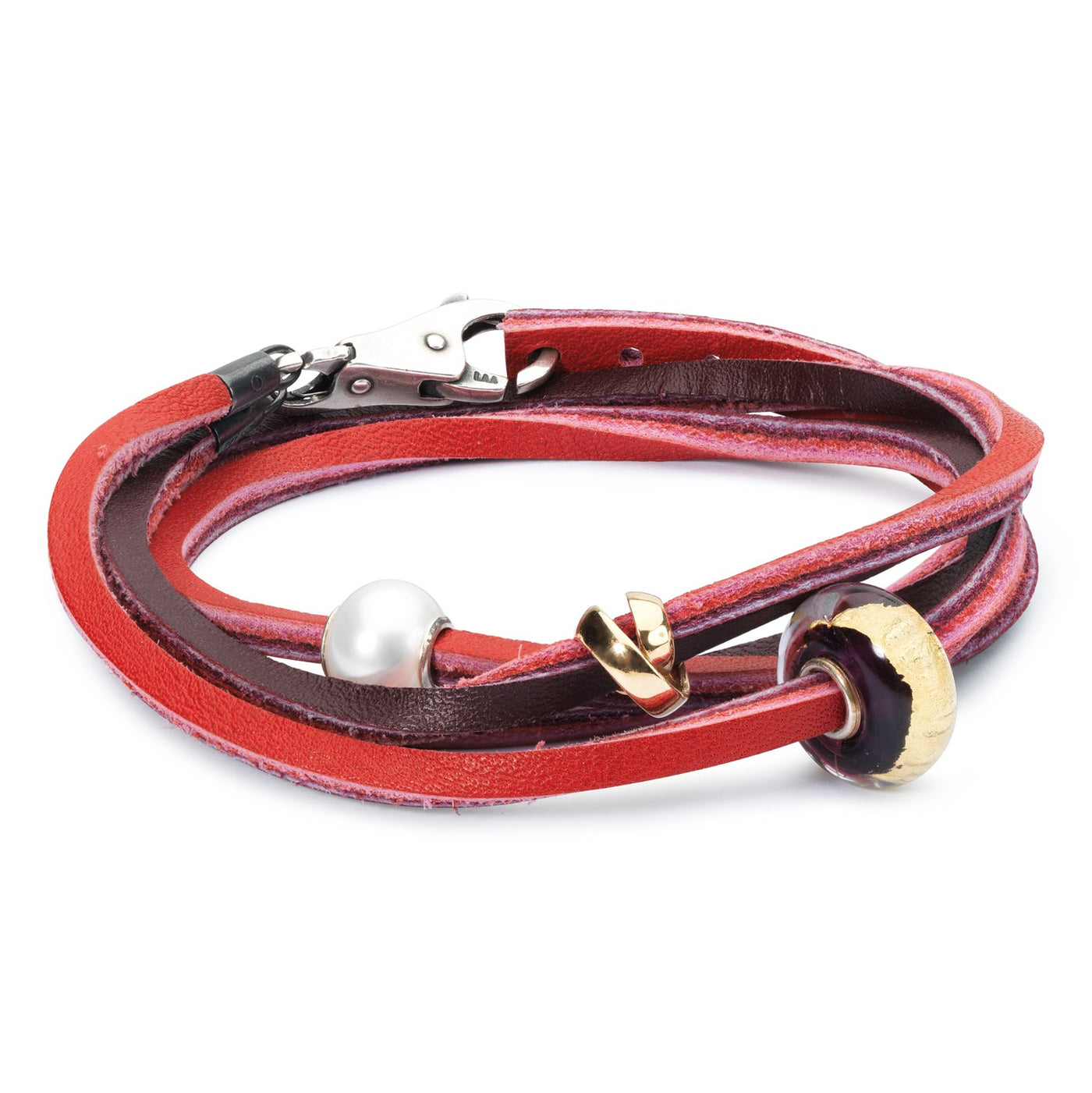 Leather Bracelet Red/Bordeaux